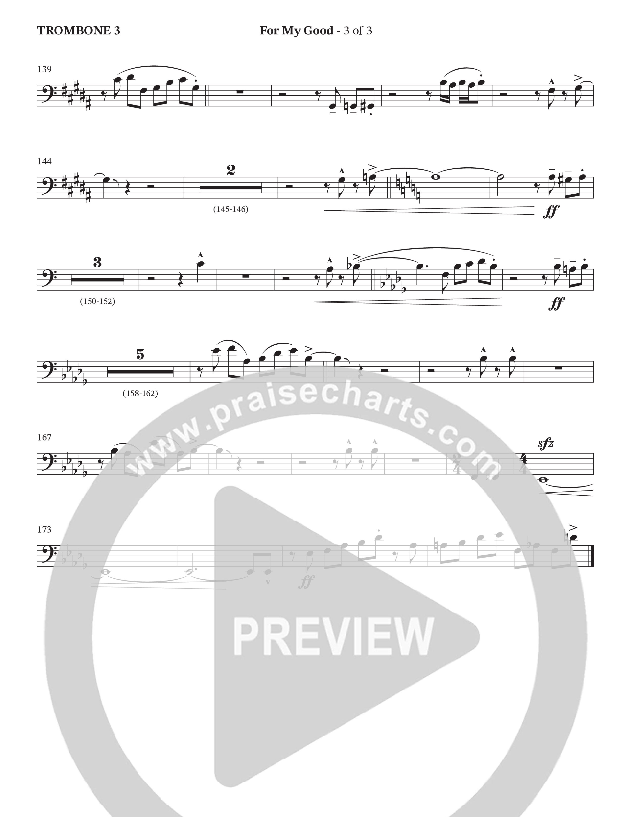 For My Good (Choral Anthem SATB) Trombone 3 (The Brooklyn Tabernacle Choir / Alvin Slaughter / Arr. Carol Cymbala / Orch. J. Daniel Smith)