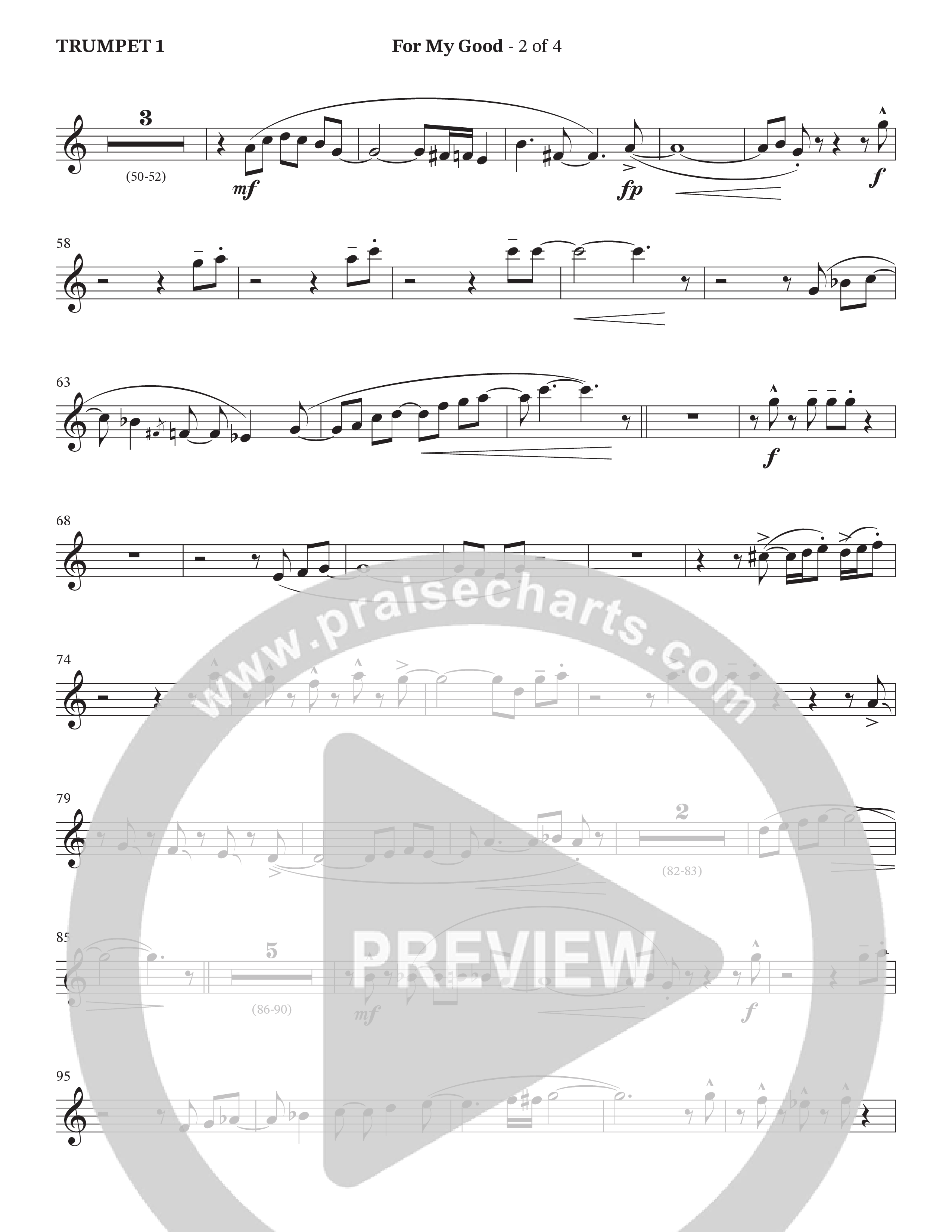For My Good (Choral Anthem SATB) Trumpet 1 (The Brooklyn Tabernacle Choir / Alvin Slaughter / Arr. Carol Cymbala / Orch. J. Daniel Smith)