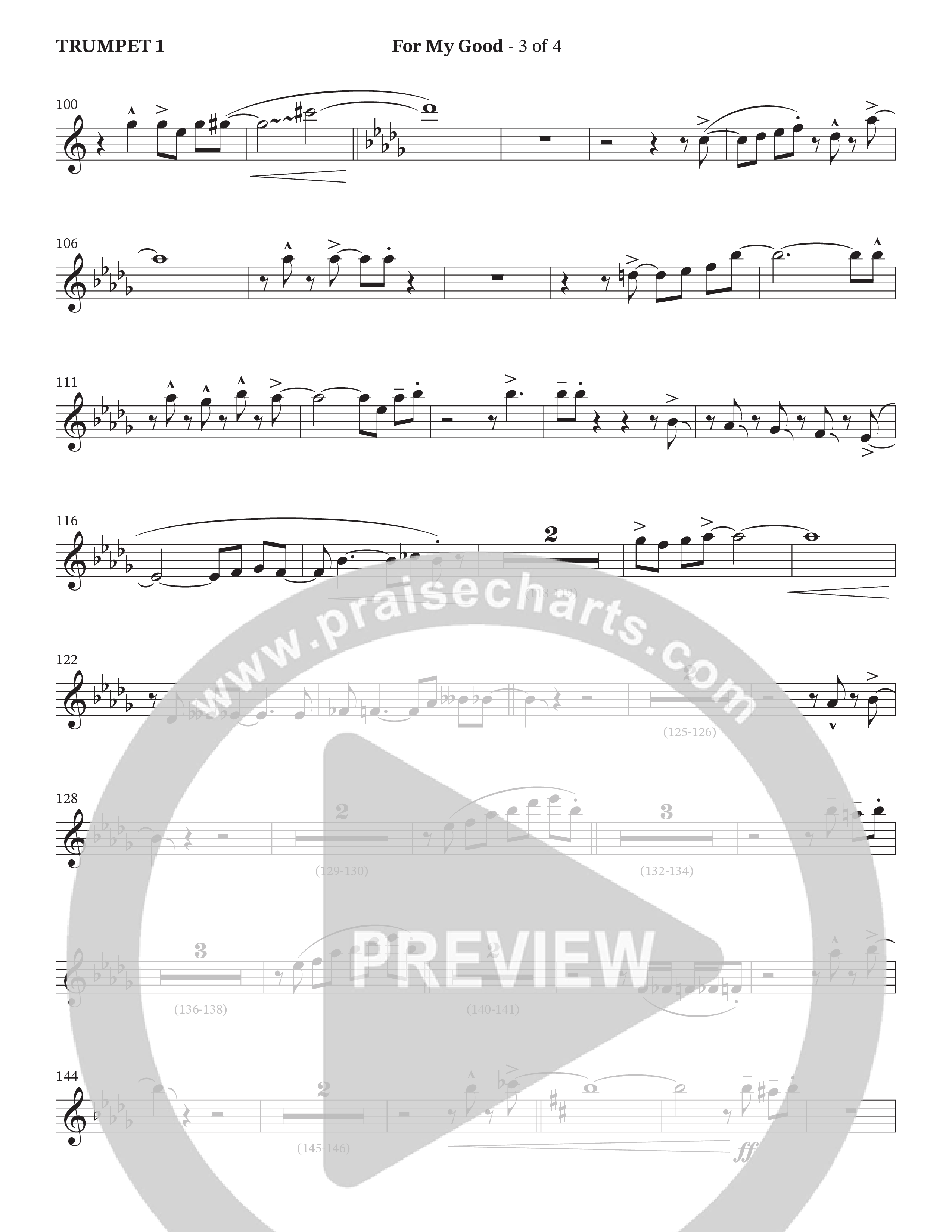 For My Good (Choral Anthem SATB) Trumpet 1 (The Brooklyn Tabernacle Choir / Alvin Slaughter / Arr. Carol Cymbala / Orch. J. Daniel Smith)