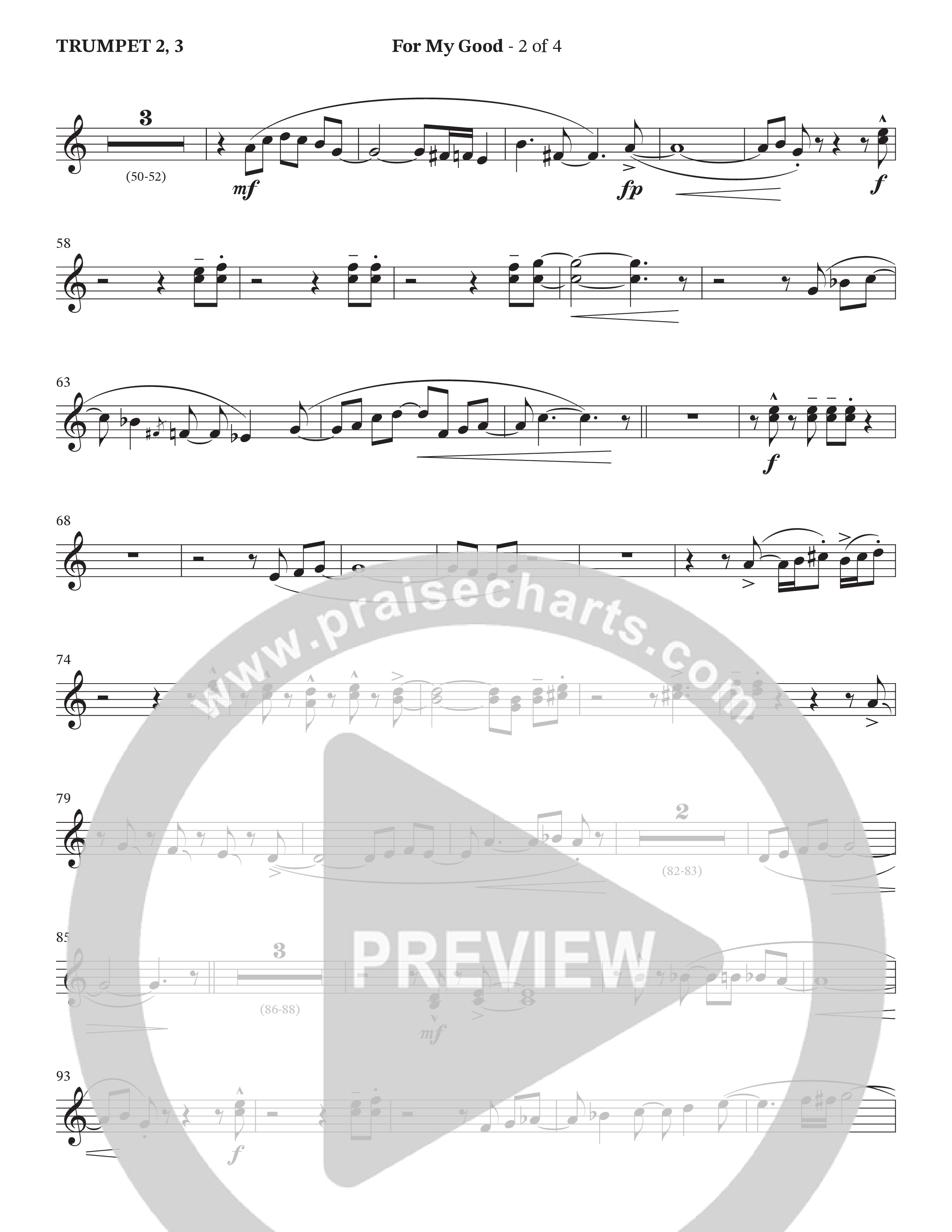 For My Good (Choral Anthem SATB) Trumpet 2/3 (The Brooklyn Tabernacle Choir / Alvin Slaughter / Arr. Carol Cymbala / Orch. J. Daniel Smith)