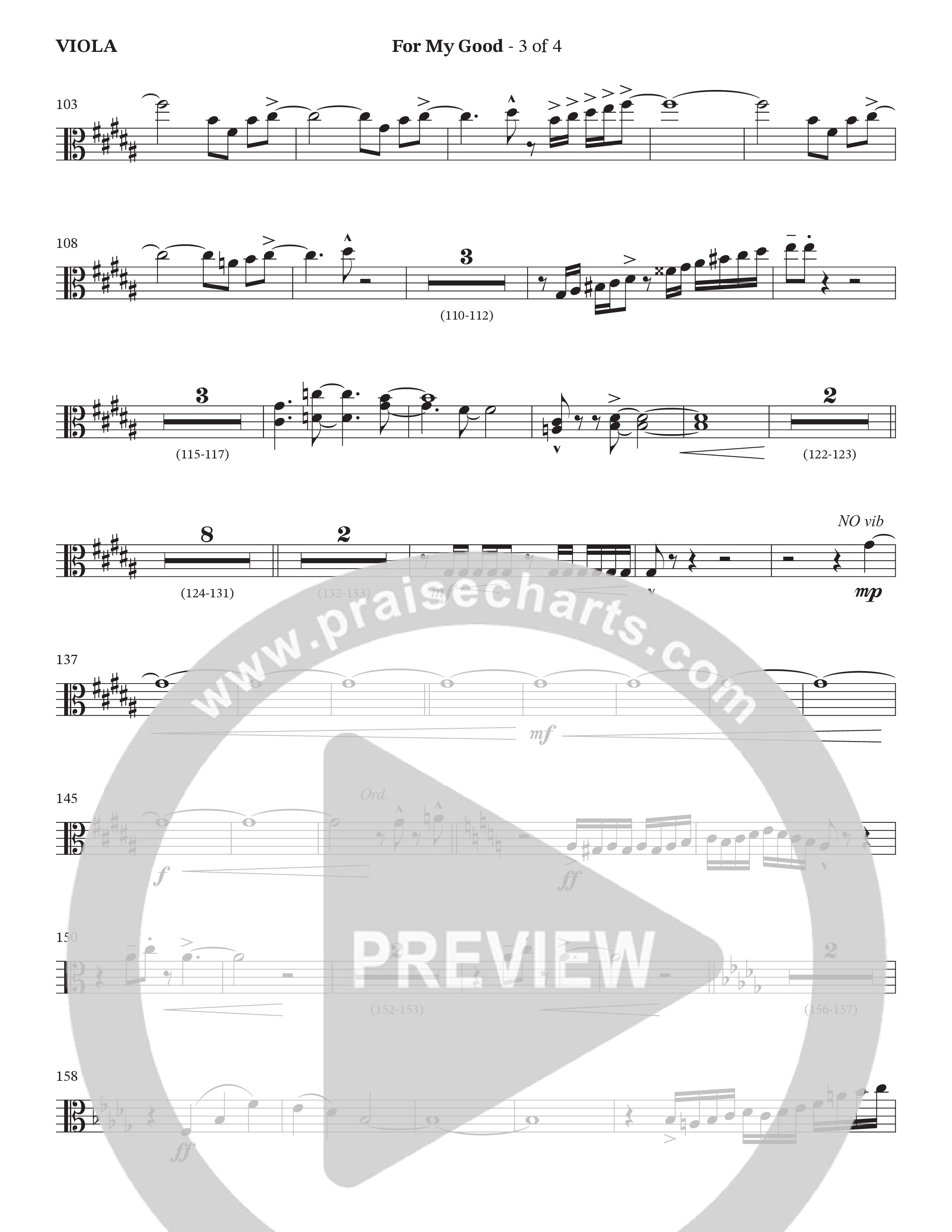 For My Good (Choral Anthem SATB) Viola (The Brooklyn Tabernacle Choir / Alvin Slaughter / Arr. Carol Cymbala / Orch. J. Daniel Smith)