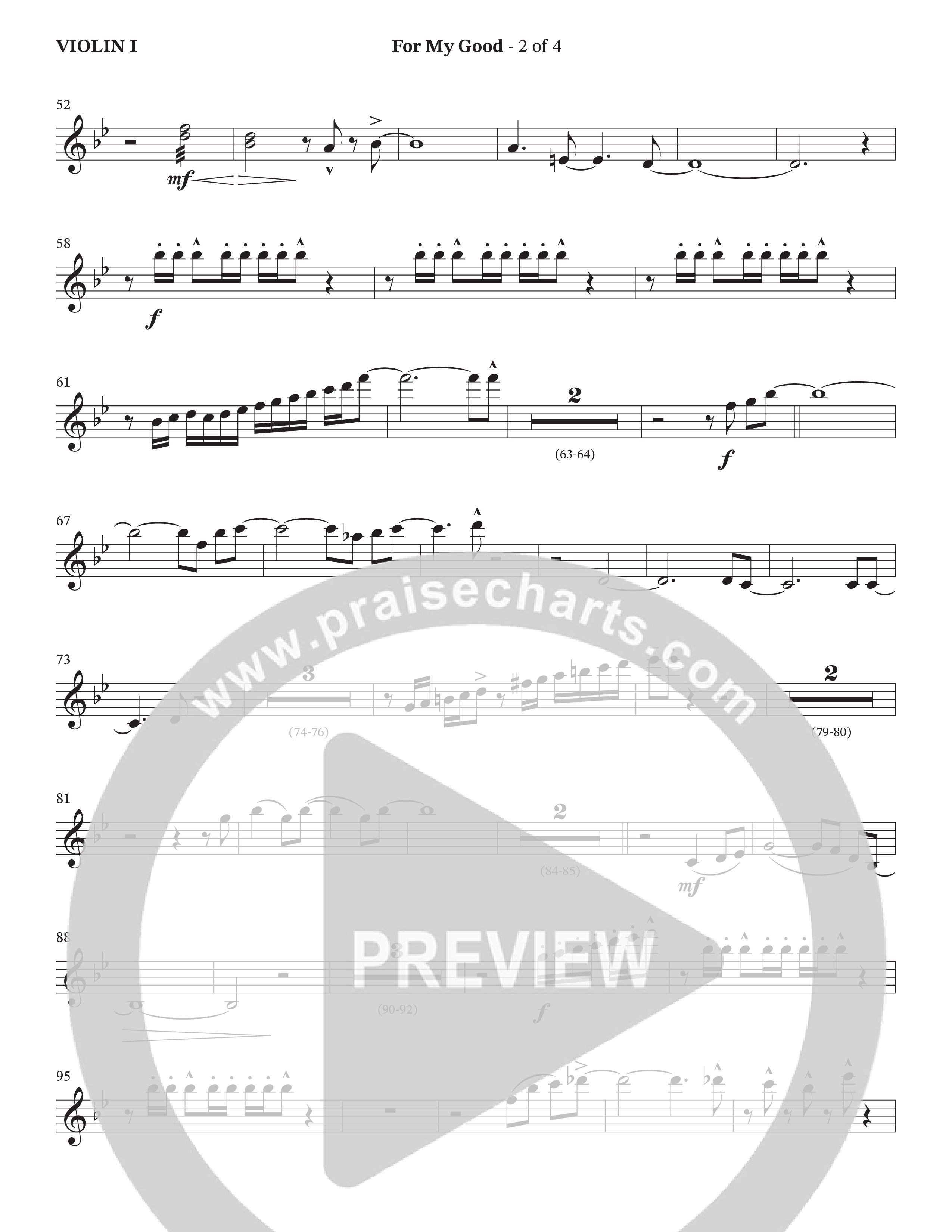 For My Good (Choral Anthem SATB) Violin 1 (The Brooklyn Tabernacle Choir / Alvin Slaughter / Arr. Carol Cymbala / Orch. J. Daniel Smith)