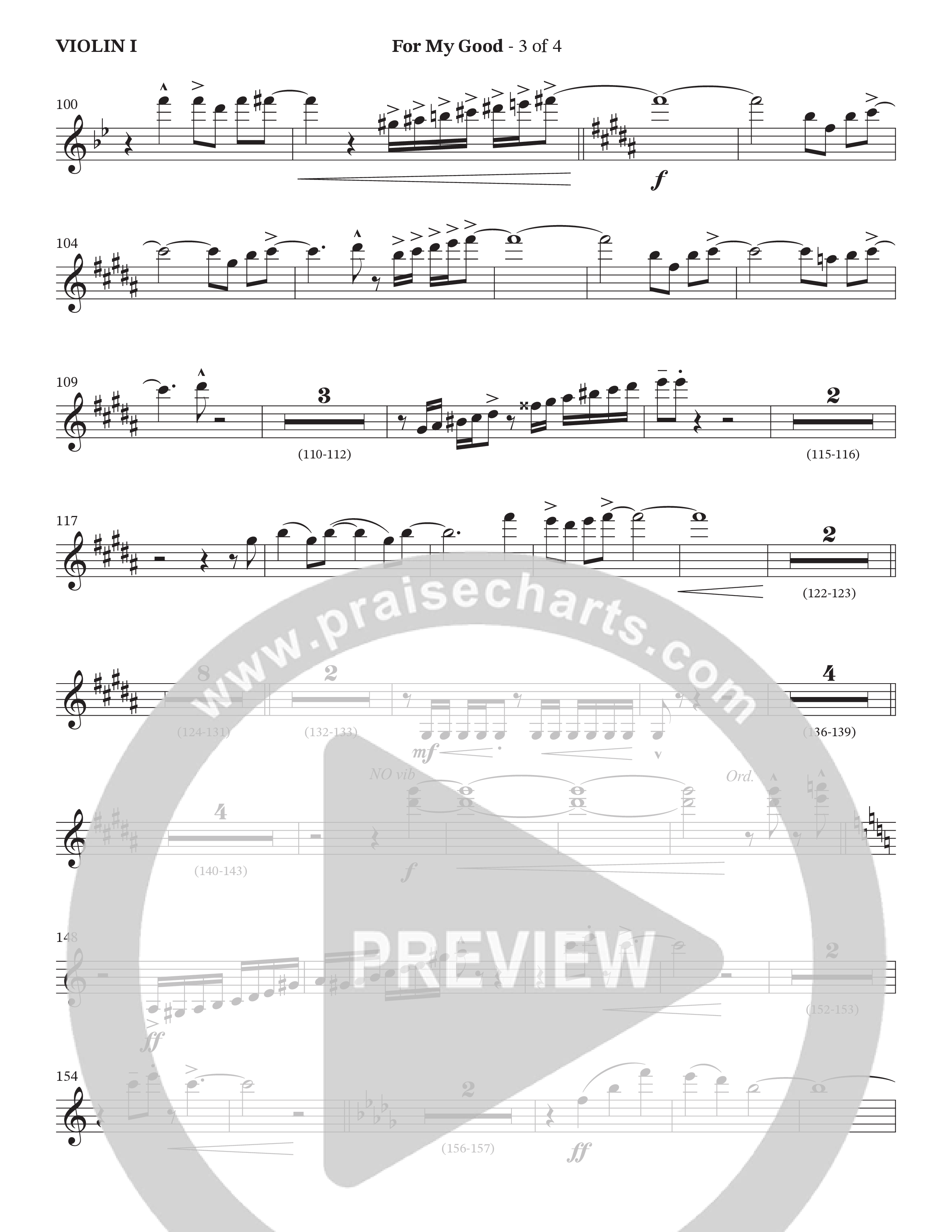 For My Good (Choral Anthem SATB) Violin 1 (The Brooklyn Tabernacle Choir / Alvin Slaughter / Arr. Carol Cymbala / Orch. J. Daniel Smith)