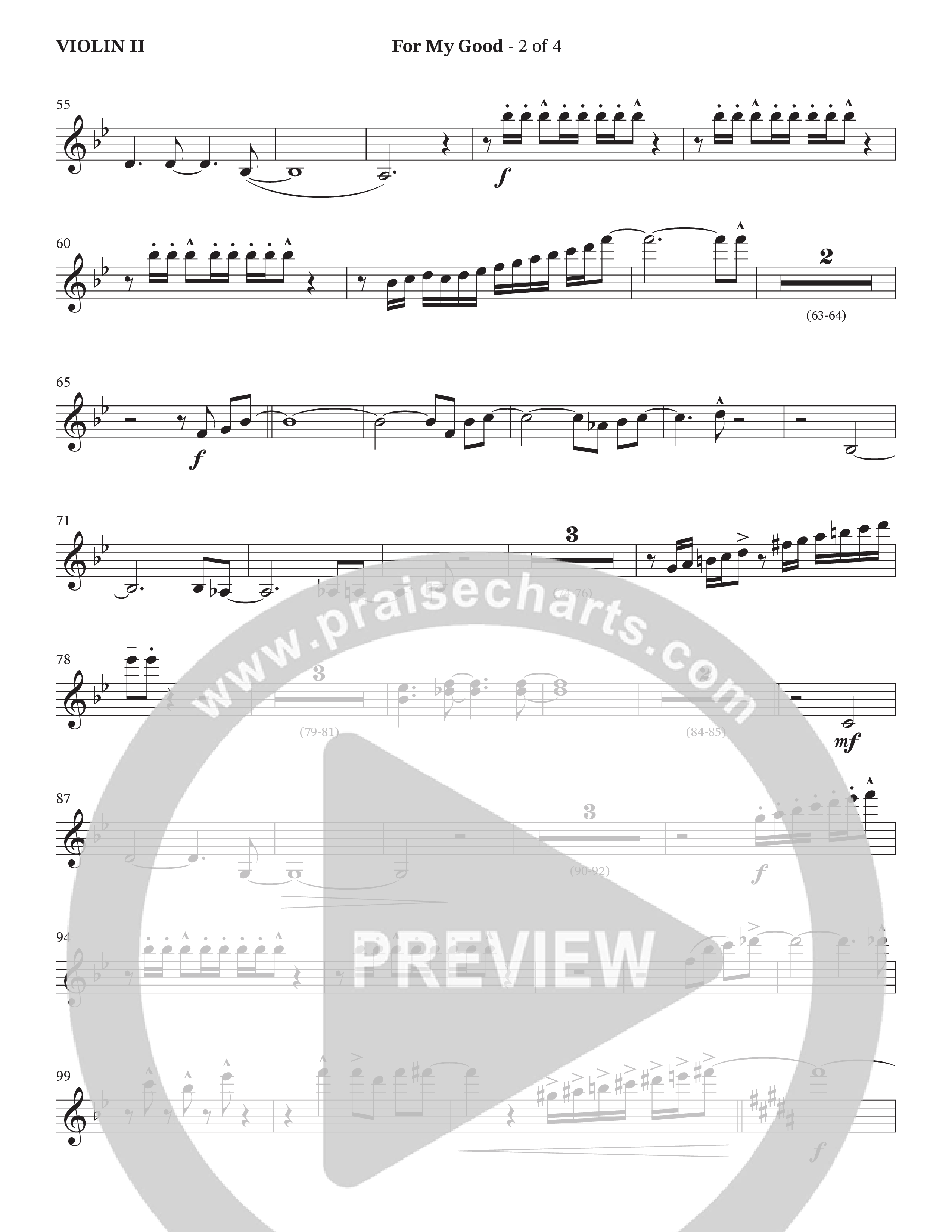 For My Good (Choral Anthem SATB) Violin 2 (The Brooklyn Tabernacle Choir / Alvin Slaughter / Arr. Carol Cymbala / Orch. J. Daniel Smith)
