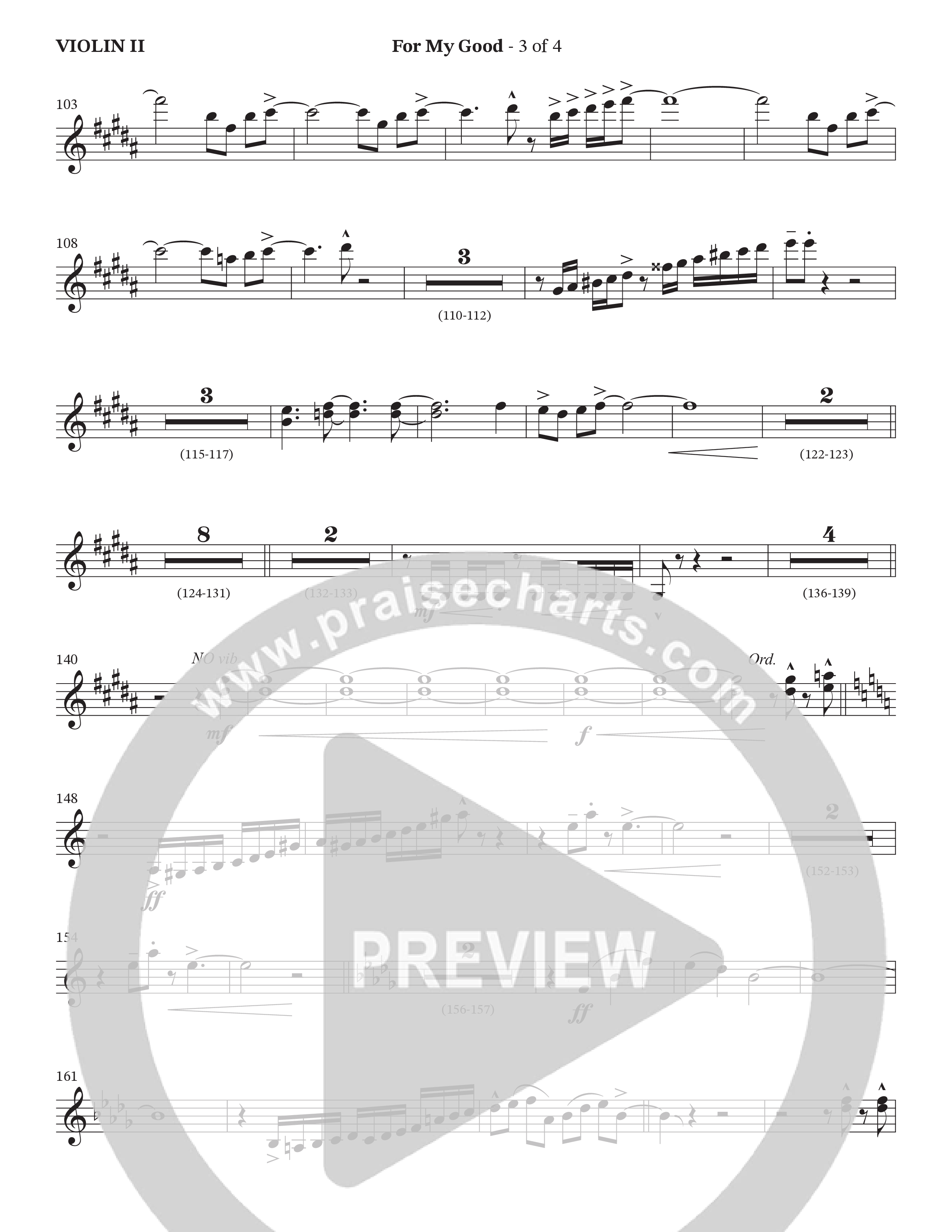 For My Good (Choral Anthem SATB) Violin 2 (The Brooklyn Tabernacle Choir / Alvin Slaughter / Arr. Carol Cymbala / Orch. J. Daniel Smith)