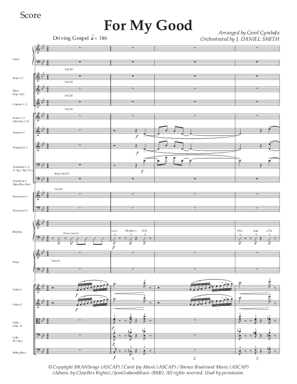 For My Good (Choral Anthem SATB) Orchestration (The Brooklyn Tabernacle Choir / Alvin Slaughter / Arr. Carol Cymbala / Orch. J. Daniel Smith)