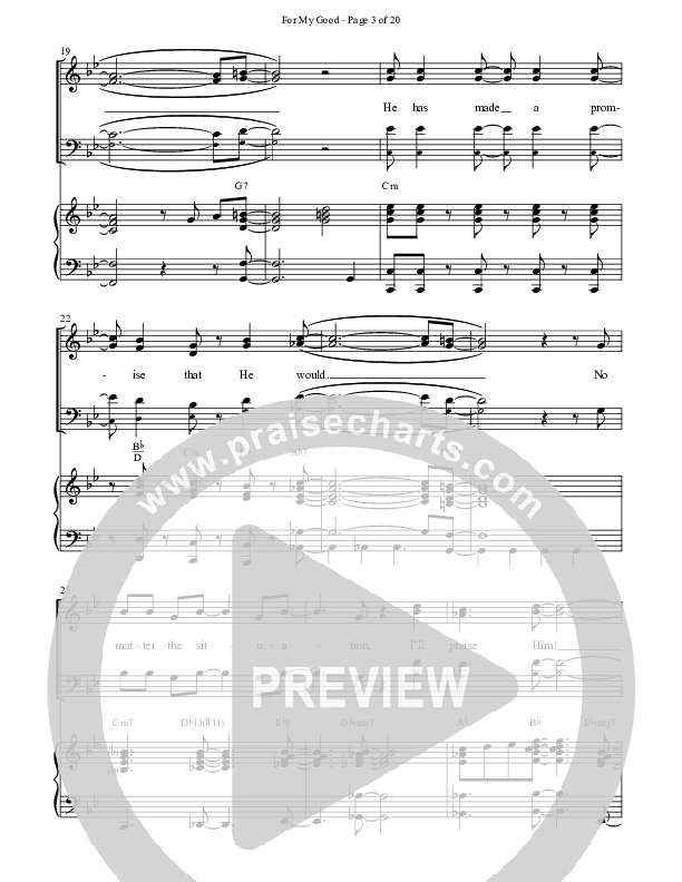 For My Good (Choral Anthem SATB) Anthem (SATB/Piano) (The Brooklyn Tabernacle Choir / Alvin Slaughter / Arr. Carol Cymbala / Orch. J. Daniel Smith)