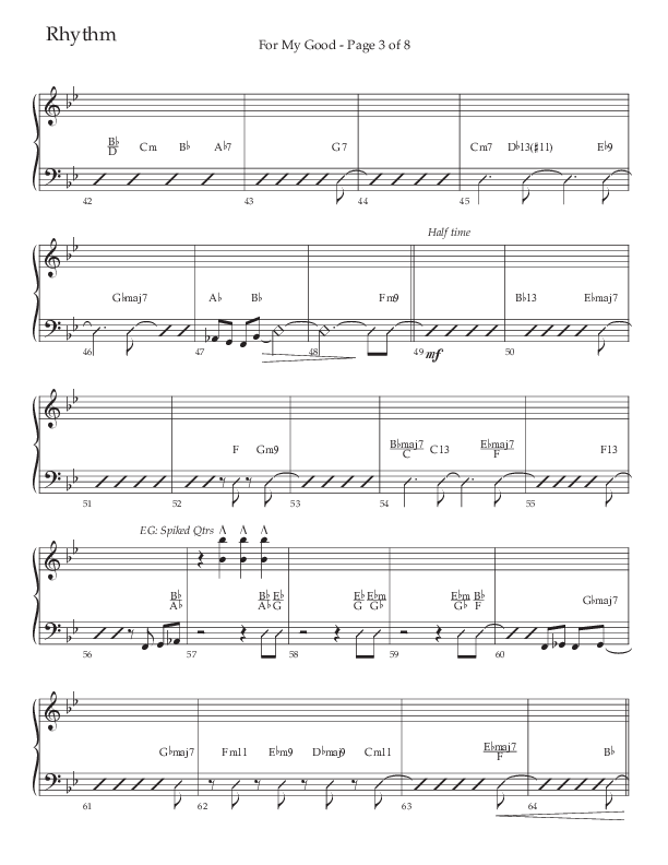 For My Good (Choral Anthem SATB) Rhythm Chart (The Brooklyn Tabernacle Choir / Alvin Slaughter / Arr. Carol Cymbala / Orch. J. Daniel Smith)