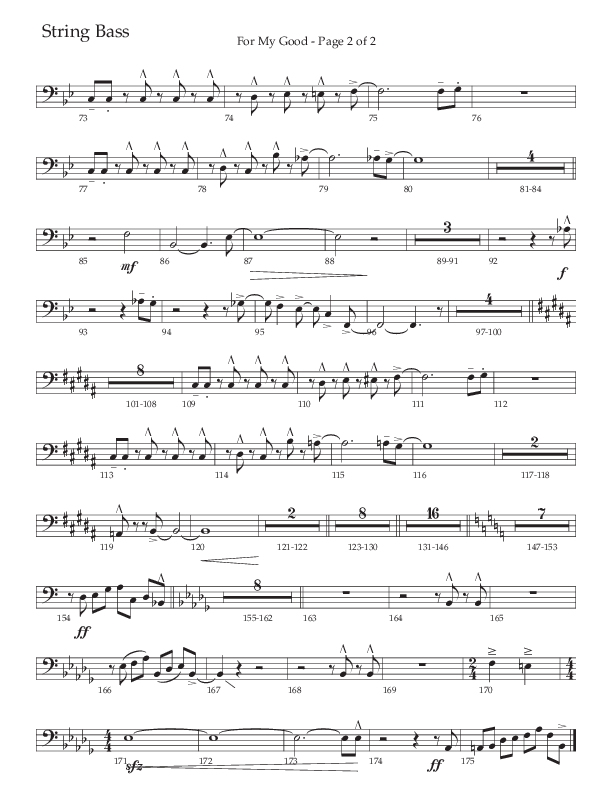 For My Good (Choral Anthem SATB) String Bass (The Brooklyn Tabernacle Choir / Alvin Slaughter / Arr. Carol Cymbala / Orch. J. Daniel Smith)