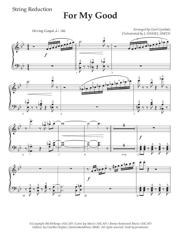 For My Good (Choral Anthem SATB) String Reduction (The Brooklyn Tabernacle Choir / Alvin Slaughter / Arr. Carol Cymbala / Orch. J. Daniel Smith)