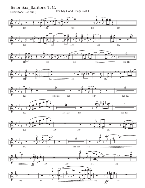For My Good (Choral Anthem SATB) Tenor Sax/Baritone T.C. (The Brooklyn Tabernacle Choir / Alvin Slaughter / Arr. Carol Cymbala / Orch. J. Daniel Smith)