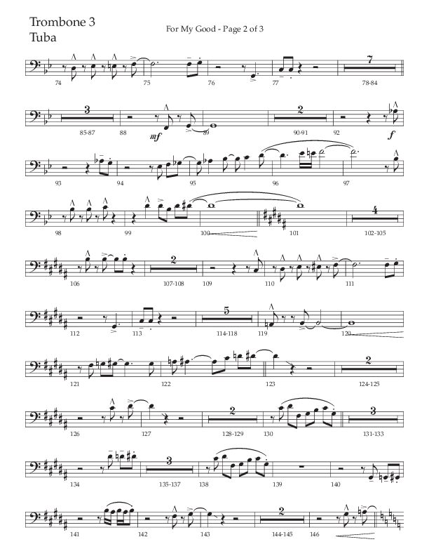 For My Good (Choral Anthem SATB) Trombone 3/Tuba (The Brooklyn Tabernacle Choir / Alvin Slaughter / Arr. Carol Cymbala / Orch. J. Daniel Smith)