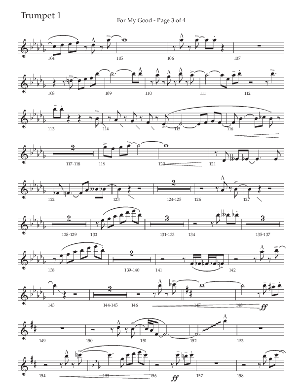 For My Good (Choral Anthem SATB) Trumpet 1 (The Brooklyn Tabernacle Choir / Alvin Slaughter / Arr. Carol Cymbala / Orch. J. Daniel Smith)
