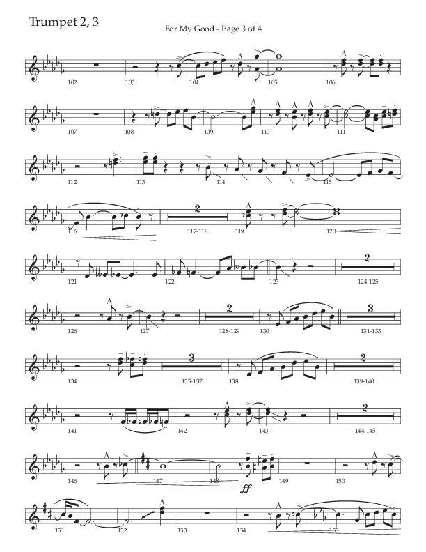 For My Good (Choral Anthem SATB) Trumpet 2/3 (The Brooklyn Tabernacle Choir / Alvin Slaughter / Arr. Carol Cymbala / Orch. J. Daniel Smith)