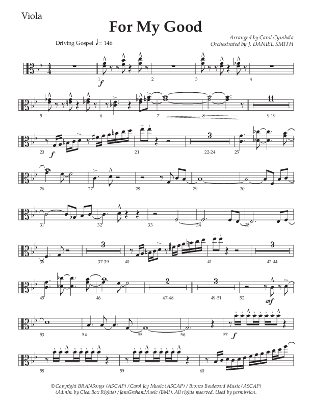For My Good (Choral Anthem SATB) Viola (The Brooklyn Tabernacle Choir / Alvin Slaughter / Arr. Carol Cymbala / Orch. J. Daniel Smith)