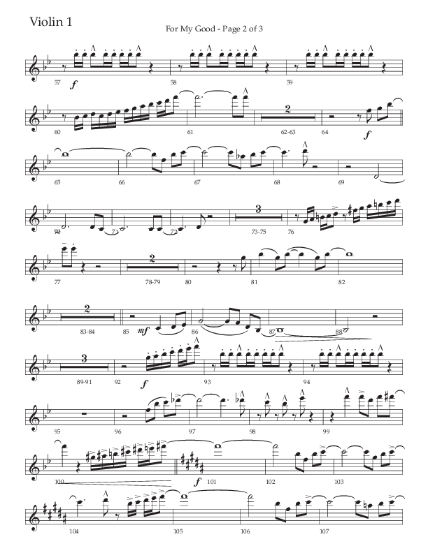 For My Good (Choral Anthem SATB) Violin 1 (The Brooklyn Tabernacle Choir / Alvin Slaughter / Arr. Carol Cymbala / Orch. J. Daniel Smith)