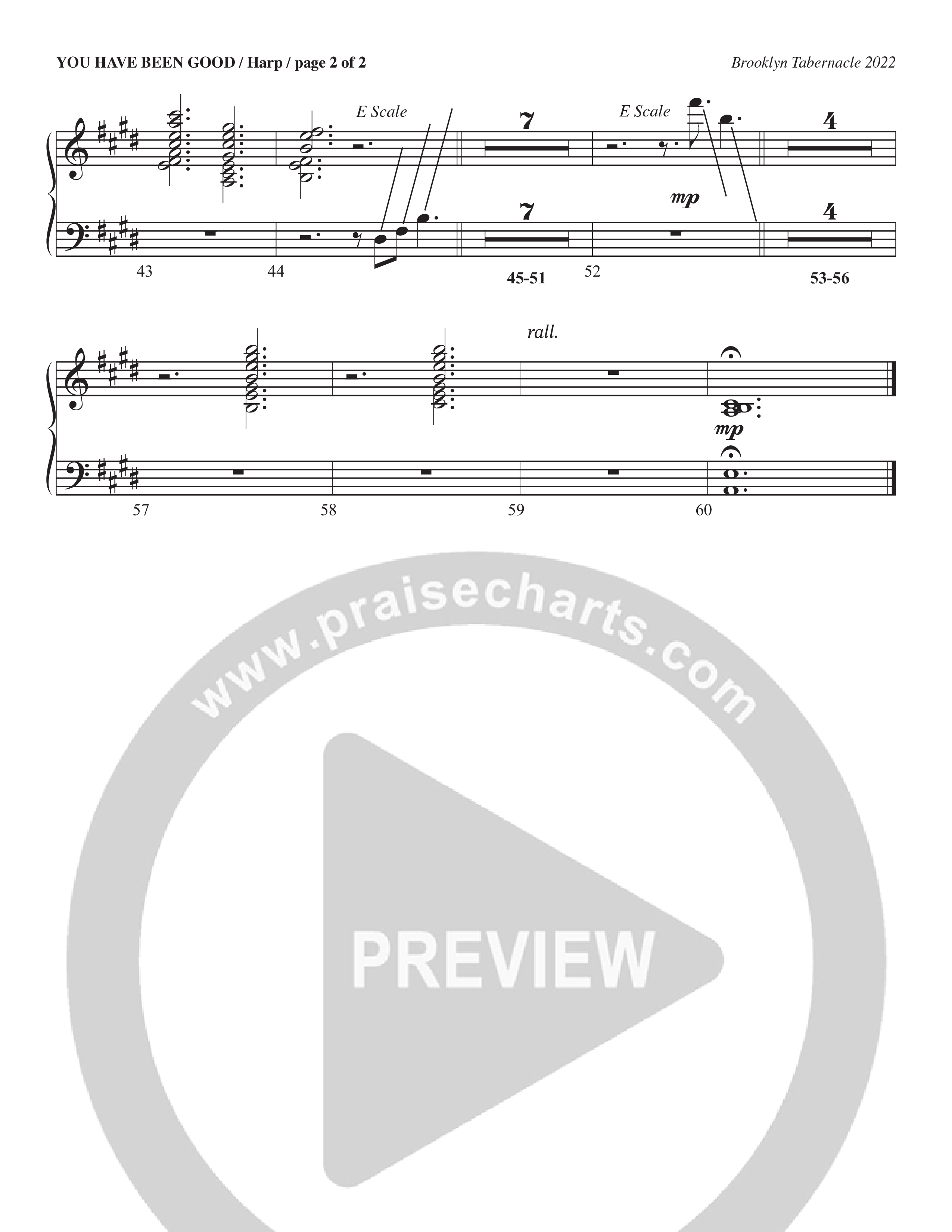 You Have Been Good (Choral Anthem SATB) Harp (The Brooklyn Tabernacle Choir / Arr. Carol Cymbala / Orch. J. Daniel Smith)