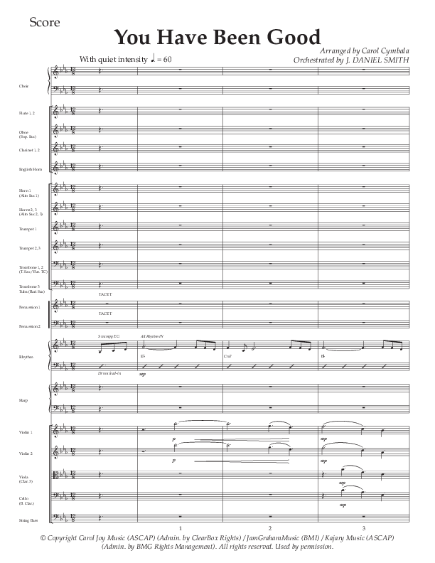 You Have Been Good (Choral Anthem SATB) Conductor's Score (The Brooklyn Tabernacle Choir / Arr. Carol Cymbala / Orch. J. Daniel Smith)