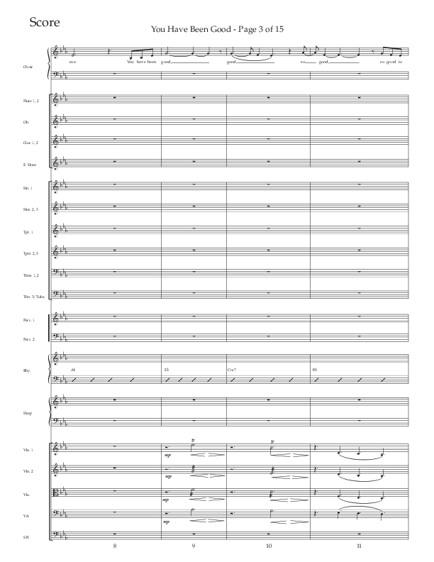 You Have Been Good (Choral Anthem SATB) Orchestration (The Brooklyn Tabernacle Choir / Arr. Carol Cymbala / Orch. J. Daniel Smith)
