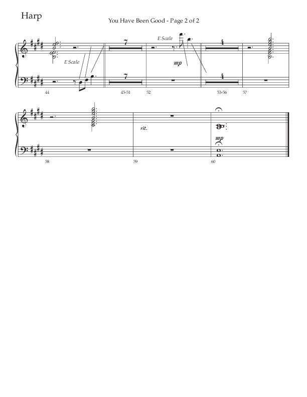 You Have Been Good (Choral Anthem SATB) Harp (The Brooklyn Tabernacle Choir / Arr. Carol Cymbala / Orch. J. Daniel Smith)