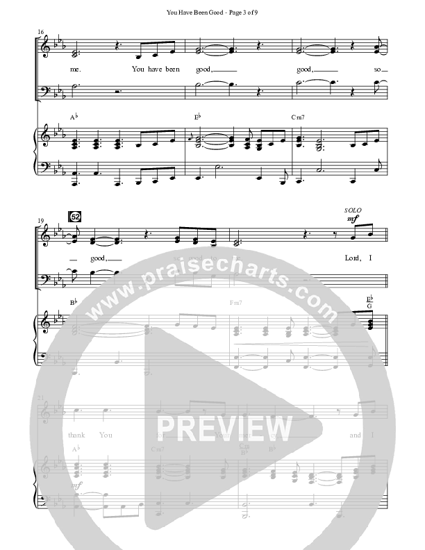 You Have Been Good (Choral Anthem SATB) Anthem (SATB/Piano) (The Brooklyn Tabernacle Choir / Arr. Carol Cymbala / Orch. J. Daniel Smith)