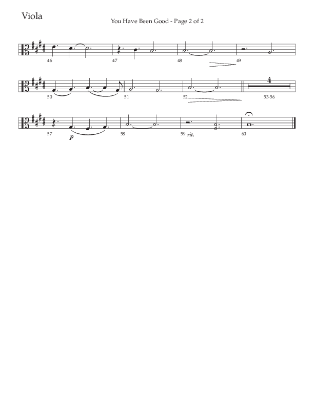 You Have Been Good (Choral Anthem SATB) Viola (The Brooklyn Tabernacle Choir / Arr. Carol Cymbala / Orch. J. Daniel Smith)