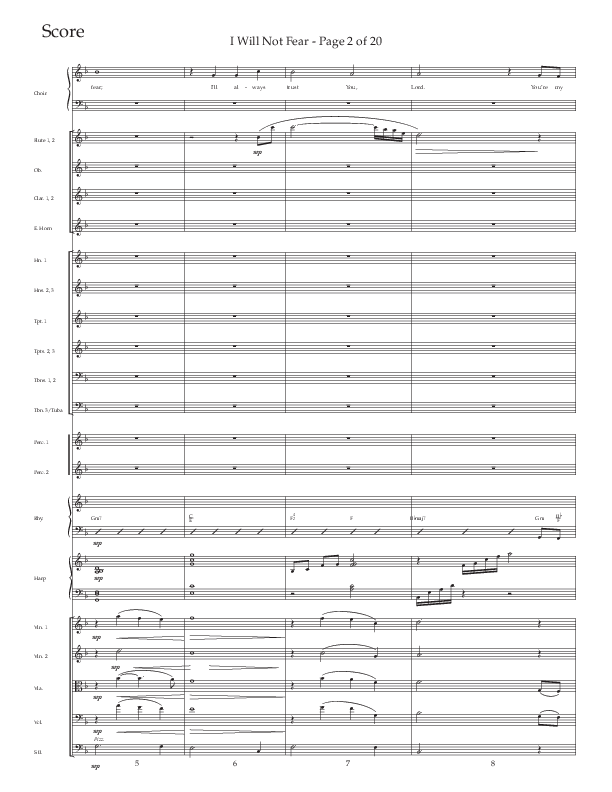 I Will Not Fear (Choral Anthem SATB) Conductor's Score (The Brooklyn Tabernacle Choir / Arr. Carol Cymbala / Orch. J. Daniel Smith)