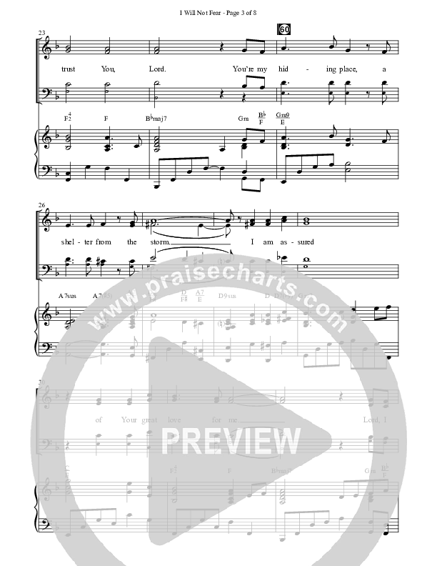 I Will Not Fear (Choral Anthem SATB) Anthem (SATB/Piano) (The Brooklyn Tabernacle Choir / Arr. Carol Cymbala / Orch. J. Daniel Smith)