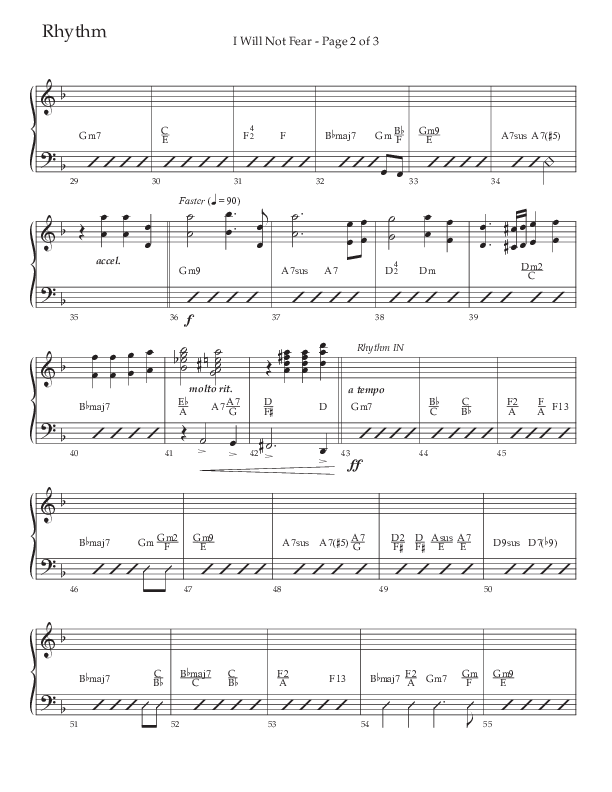 I Will Not Fear (Choral Anthem SATB) Rhythm Chart (The Brooklyn Tabernacle Choir / Arr. Carol Cymbala / Orch. J. Daniel Smith)