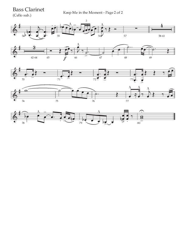 Keep Me In The Moment (Choral Anthem SATB) Bass Clarinet (The Brooklyn Tabernacle Choir / Arr. Carol Cymbala / Orch. Chris McDonald)