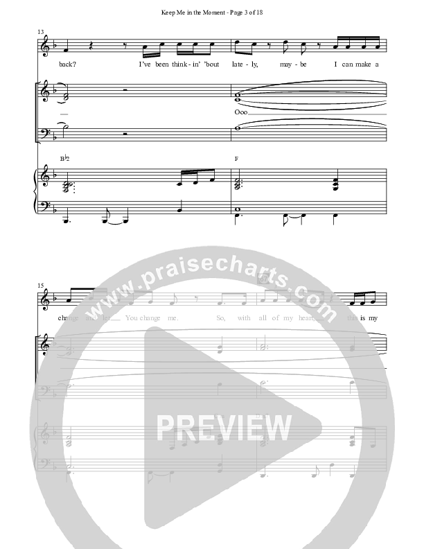 Keep Me In The Moment (Choral Anthem SATB) Anthem (SATB/Piano) (The Brooklyn Tabernacle Choir / Arr. Carol Cymbala / Orch. Chris McDonald)