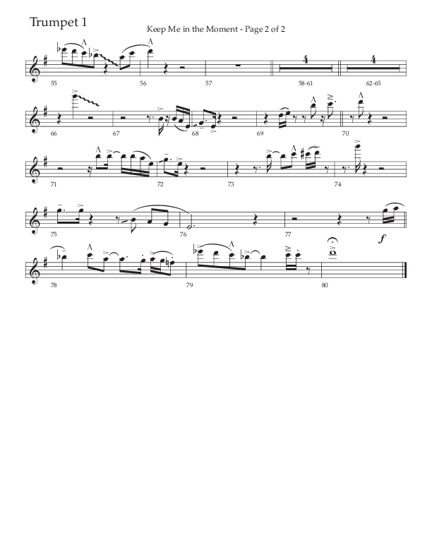 Keep Me In The Moment (Choral Anthem SATB) Trumpet 1 (The Brooklyn Tabernacle Choir / Arr. Carol Cymbala / Orch. Chris McDonald)