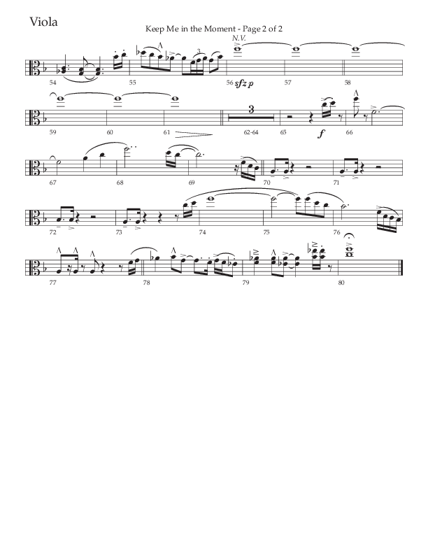 Keep Me In The Moment (Choral Anthem SATB) Viola (The Brooklyn Tabernacle Choir / Arr. Carol Cymbala / Orch. Chris McDonald)