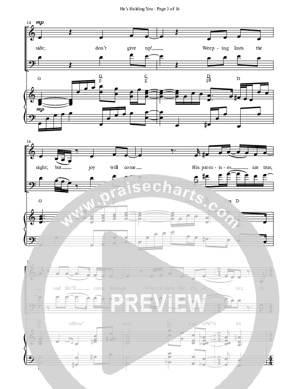 He’s Holding You (Choral Anthem SATB) Anthem (SATB/Piano) (The Brooklyn Tabernacle Choir / TaRanda Greene / Arr. Carol Cymbala / Orch. J. Daniel Smith)