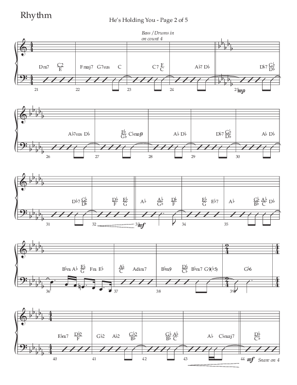 He’s Holding You (Choral Anthem SATB) Rhythm Chart (The Brooklyn Tabernacle Choir / TaRanda Greene / Arr. Carol Cymbala / Orch. J. Daniel Smith)