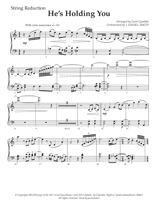 He’s Holding You (Choral Anthem SATB) String Reduction (The Brooklyn Tabernacle Choir / TaRanda Greene / Arr. Carol Cymbala / Orch. J. Daniel Smith)