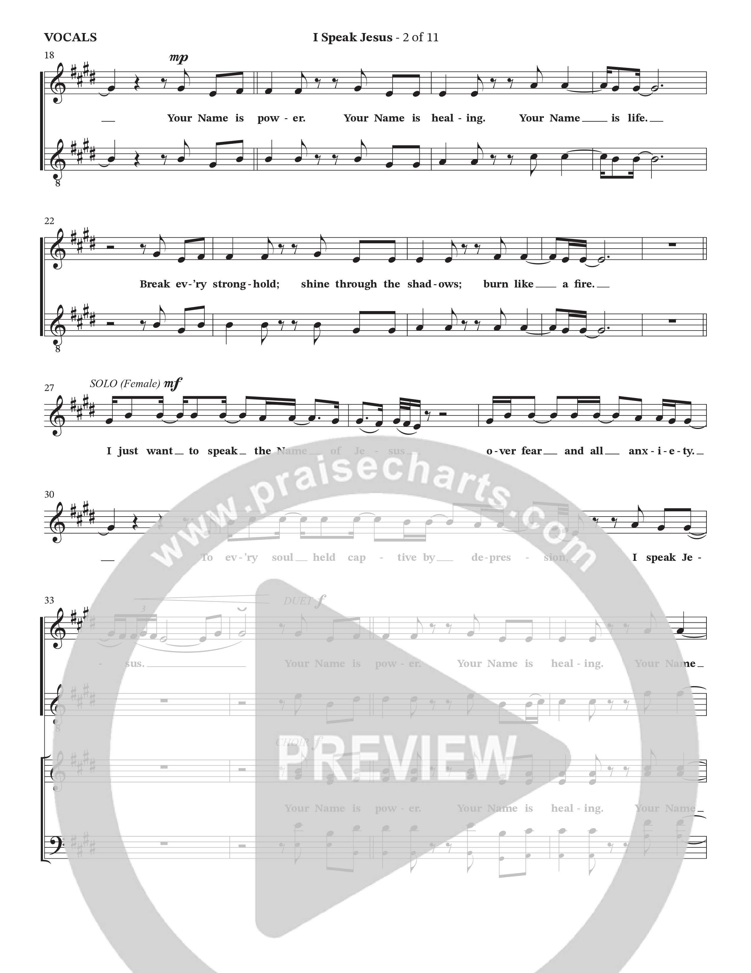 I Speak Jesus (Choral Anthem SATB) Choir Sheet (SATB) (The Brooklyn Tabernacle Choir / Arr. Carol Cymbala / Orch. J. Daniel Smith)