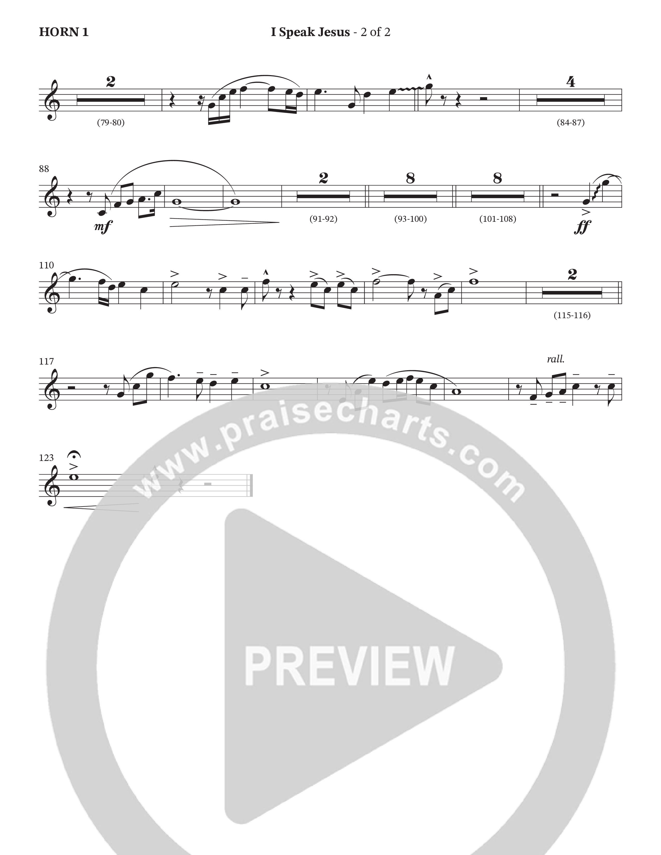 I Speak Jesus (Choral Anthem SATB) French Horn (The Brooklyn Tabernacle Choir / Arr. Carol Cymbala / Orch. J. Daniel Smith)