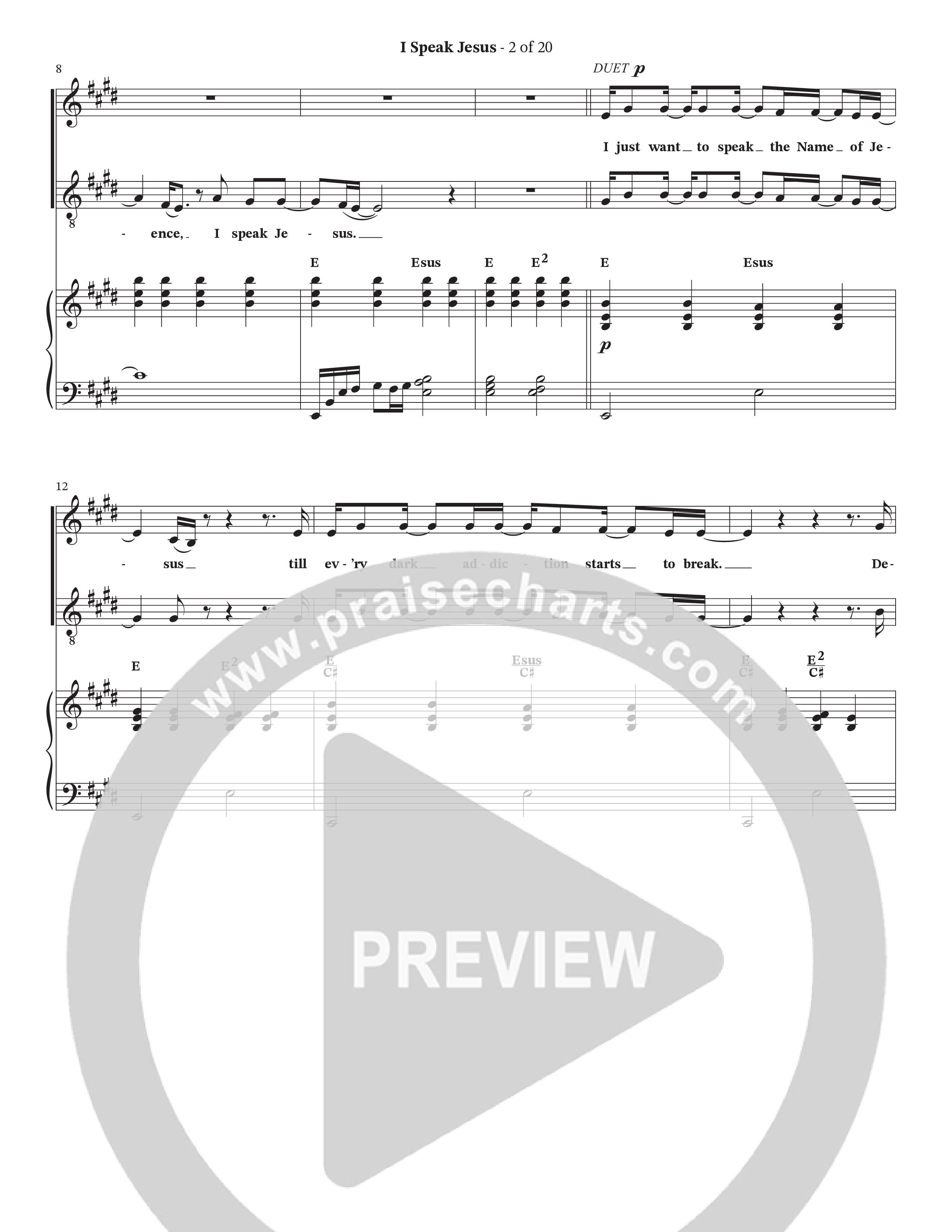 I Speak Jesus (Choral Anthem SATB) Anthem (SATB/Piano) (The Brooklyn Tabernacle Choir / Arr. Carol Cymbala / Orch. J. Daniel Smith)
