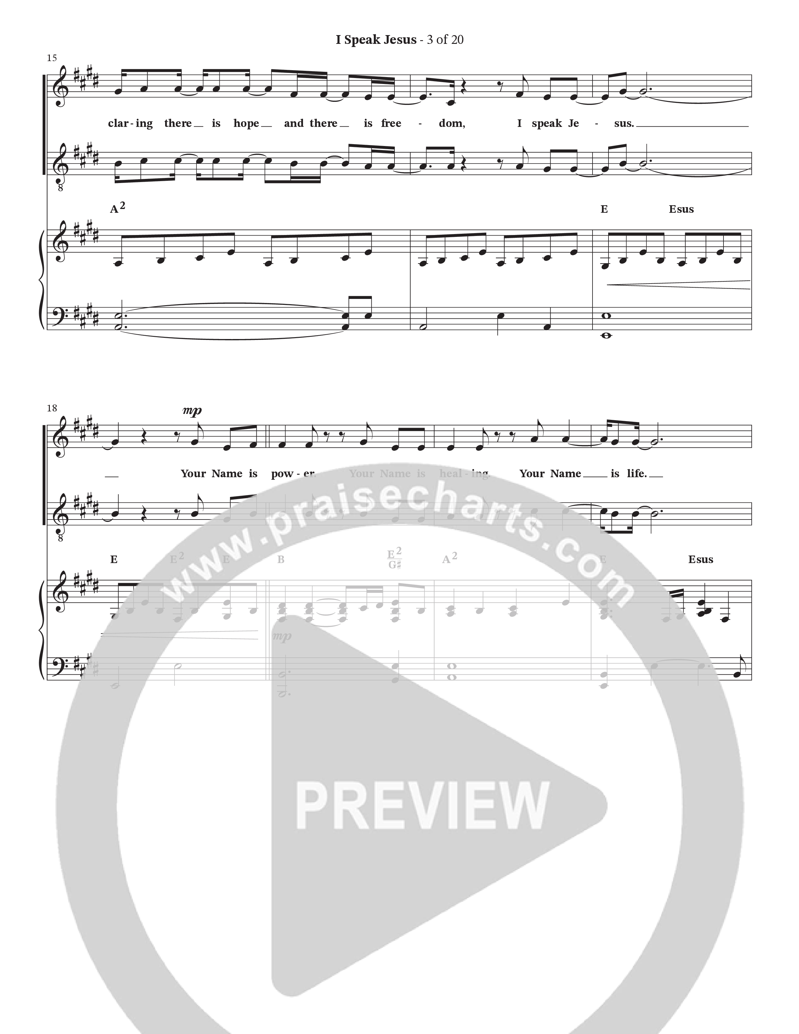 I Speak Jesus (Choral Anthem SATB) Anthem (SATB/Piano) (The Brooklyn Tabernacle Choir / Arr. Carol Cymbala / Orch. J. Daniel Smith)