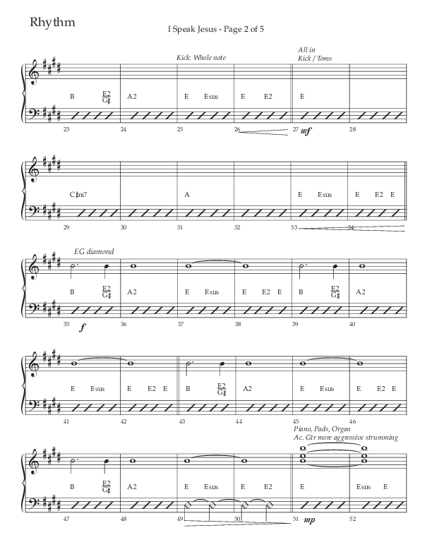 I Speak Jesus (Choral Anthem SATB) Rhythm Chart (The Brooklyn Tabernacle Choir / Arr. Carol Cymbala / Orch. J. Daniel Smith)