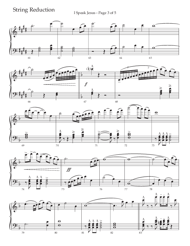 I Speak Jesus (Choral Anthem SATB) String Reduction (The Brooklyn Tabernacle Choir / Arr. Carol Cymbala / Orch. J. Daniel Smith)