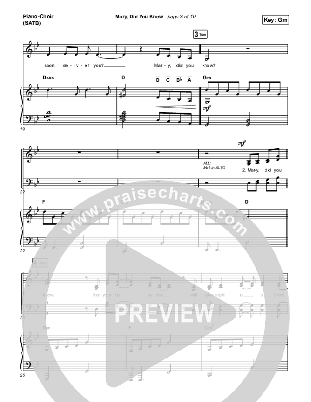 Mary Did You Know Piano/Vocal (SATB) (Anne Wilson)