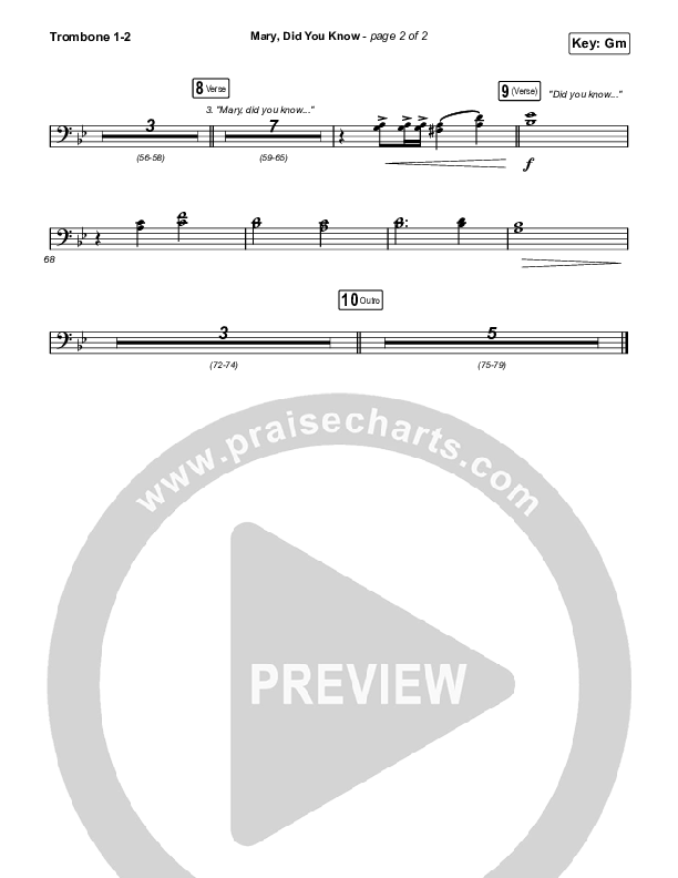 Mary Did You Know Trombone 1,2 (Anne Wilson)