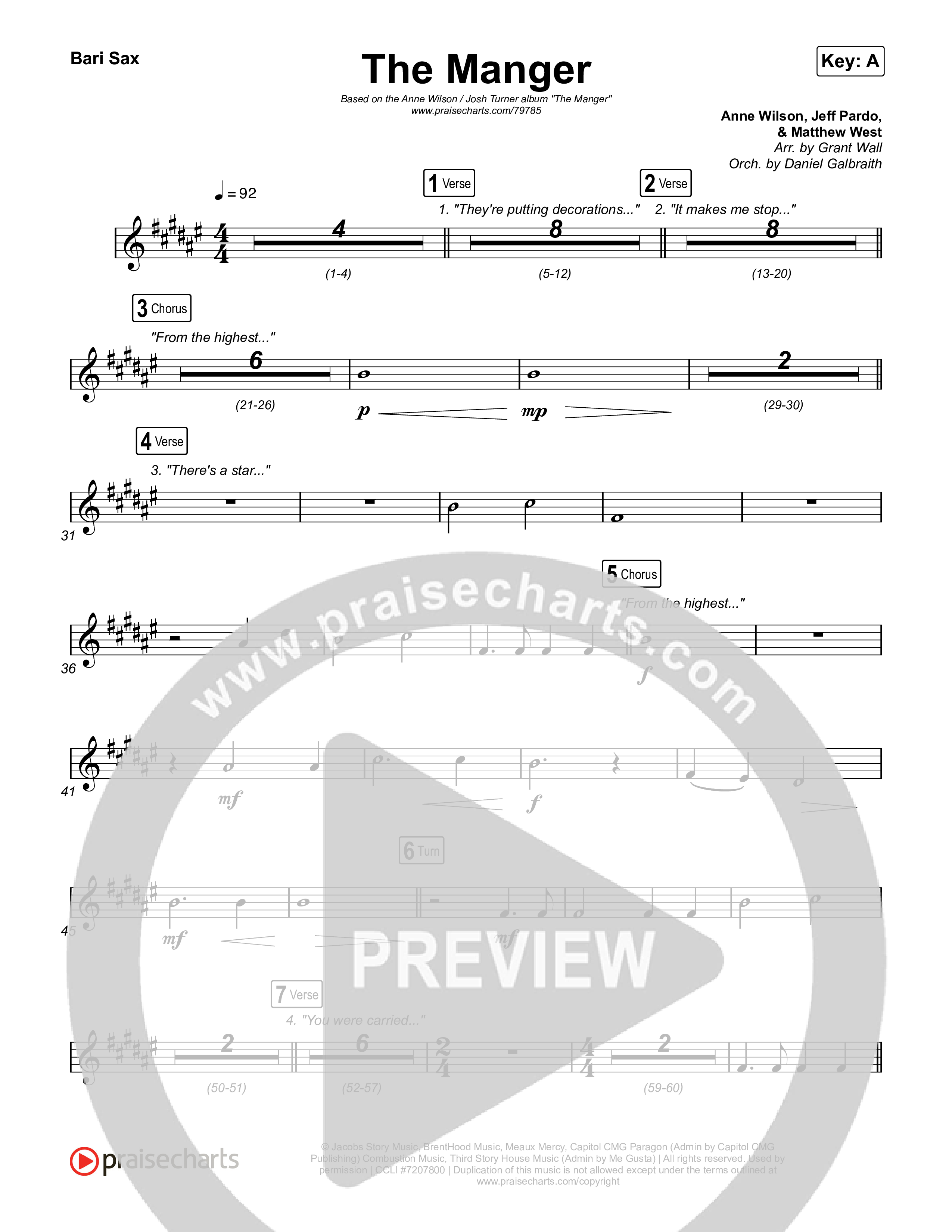 The Manger Bari Sax (Anne Wilson)