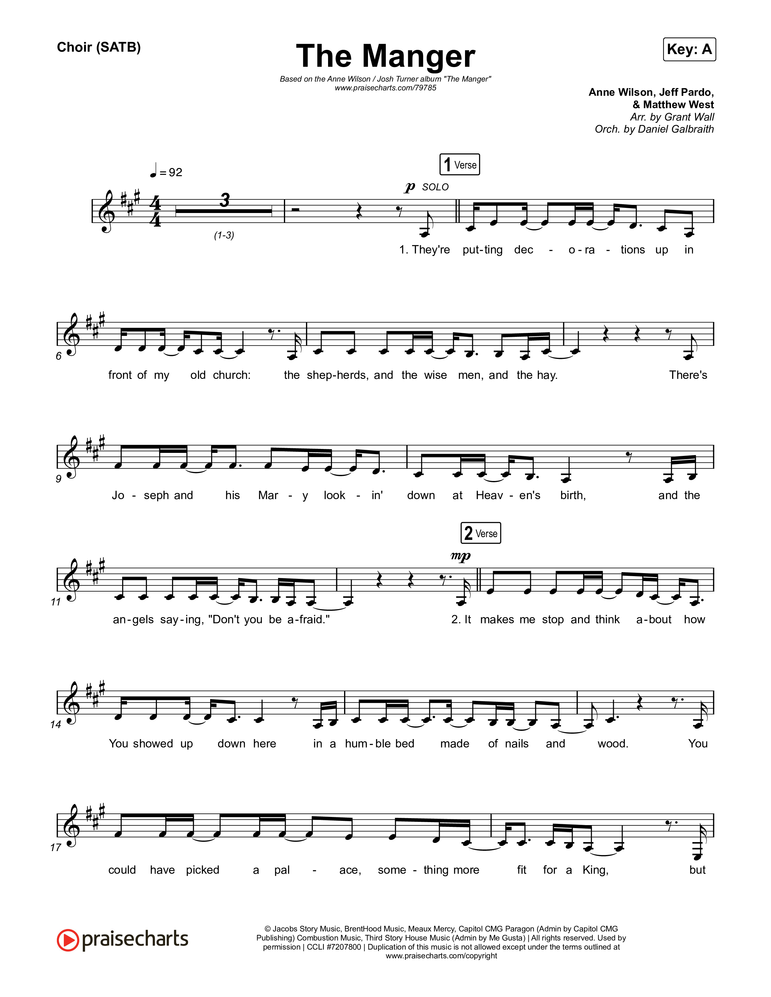 The Manger Choir Sheet (SATB) (Anne Wilson)