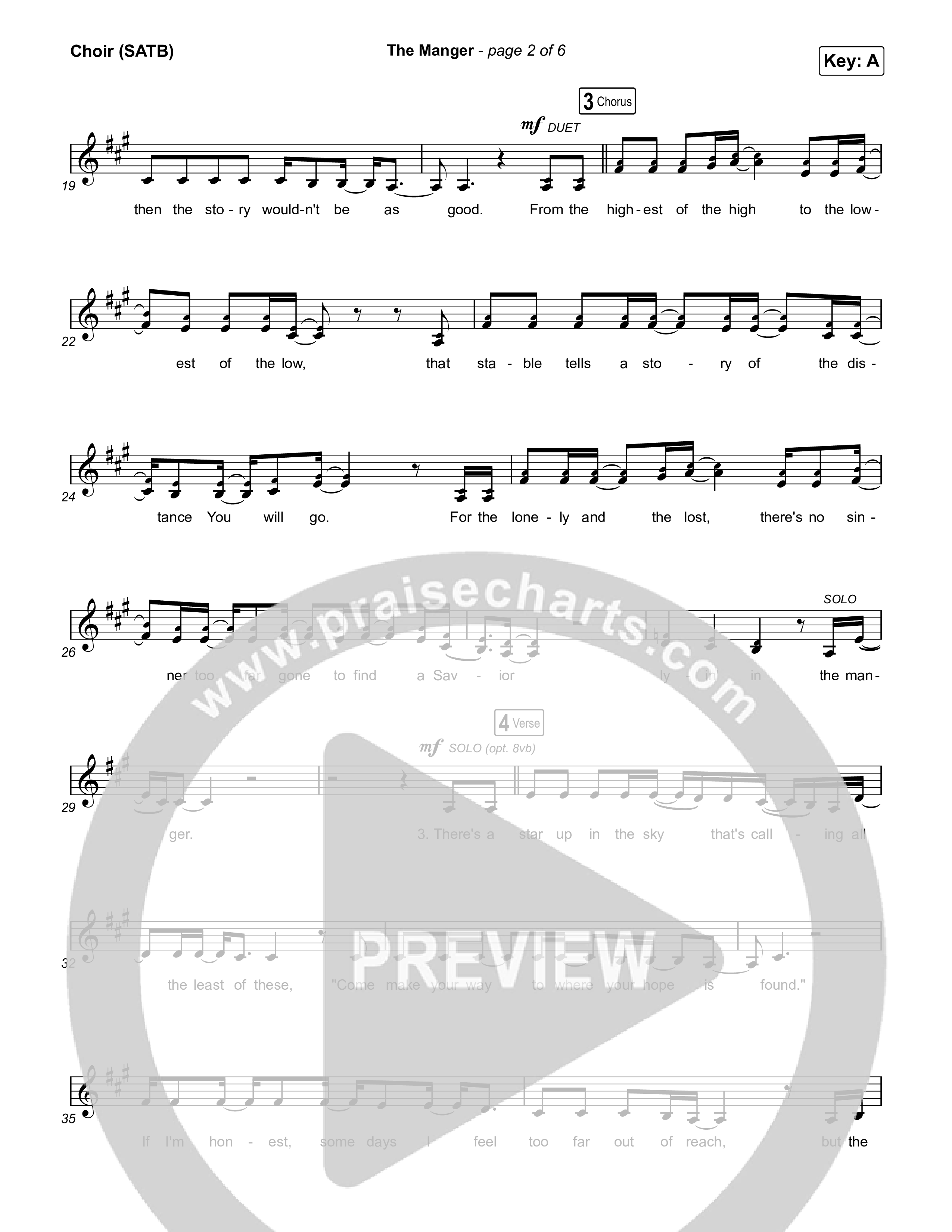 The Manger Choir Sheet (SATB) (Anne Wilson)