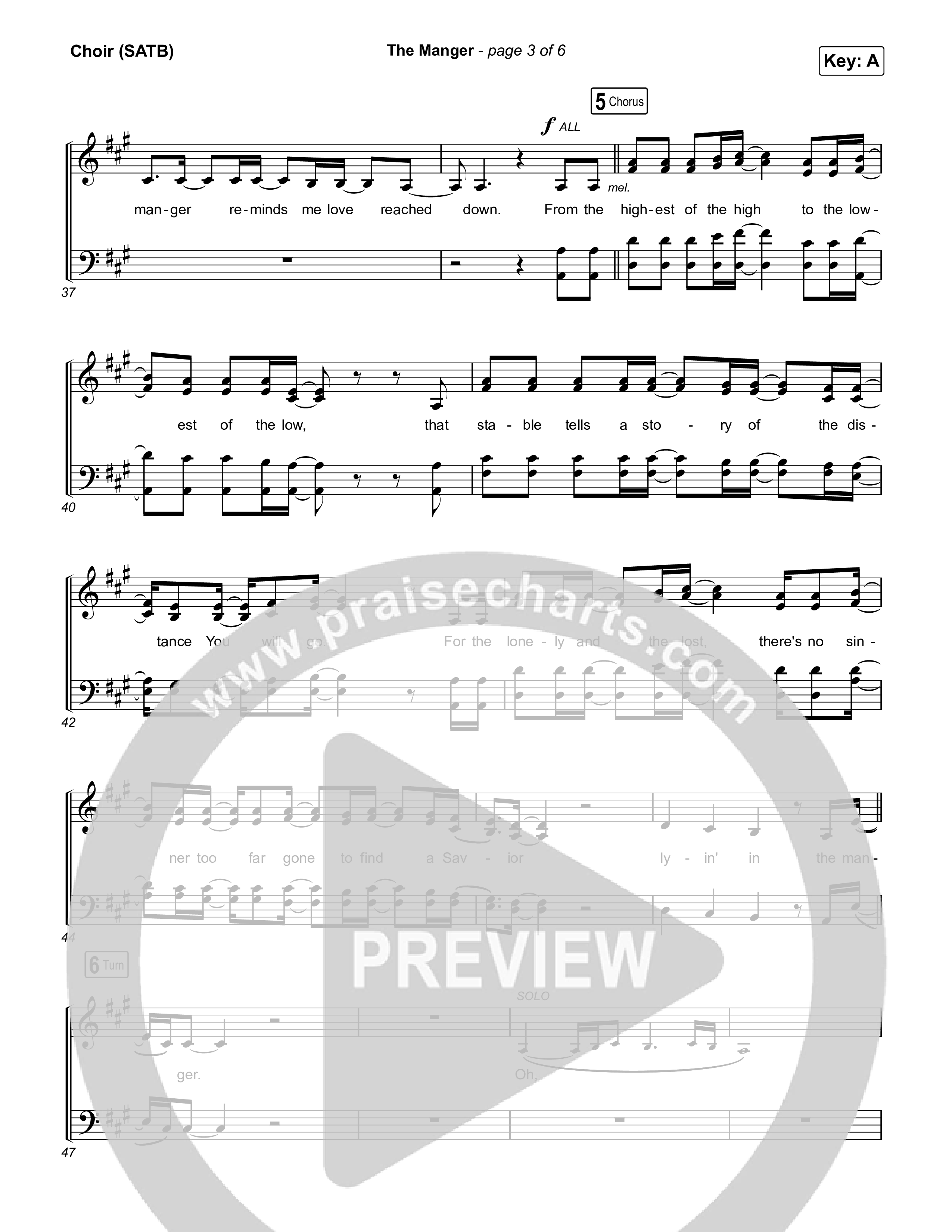 The Manger Choir Sheet (SATB) (Anne Wilson)