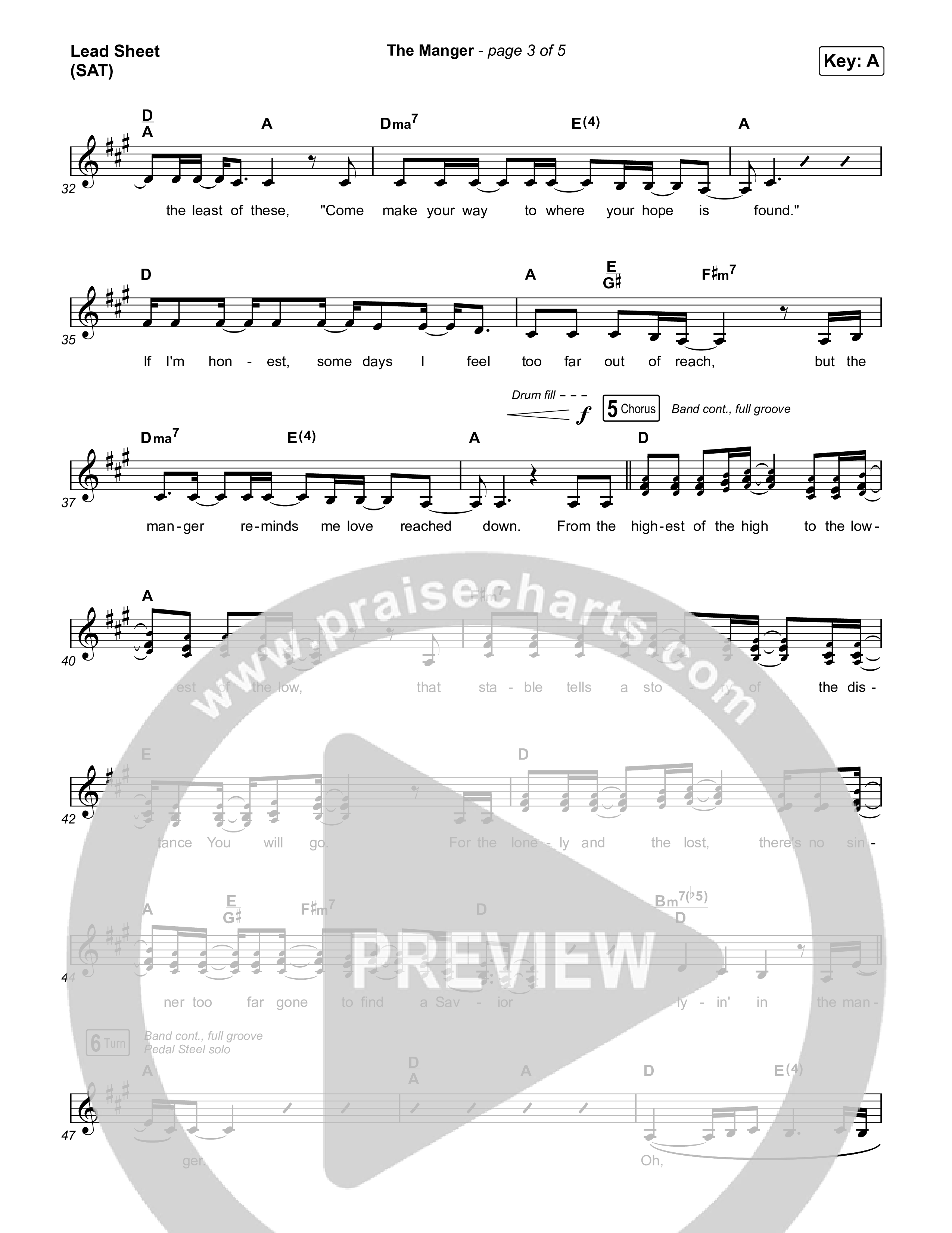 The Manger Lead Sheet (SAT) (Anne Wilson)