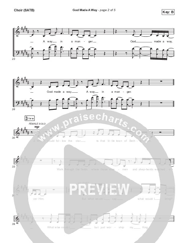 God Made A Way Choir Sheet (SATB) (Brandon Heath / Tasha Layton)